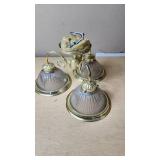 Brass and Glass Ceiling Light Fixture