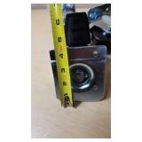 Heavy-duty swivel casters with brakes set, including mounting plates and locking mechanisms