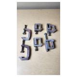 Lot of Metal C-Clamps and G-Clamps