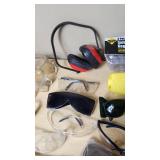 Assorted Safety Equipment including Ear Protection, Safety Glasses, and Goggles