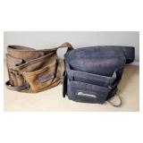 Tool Bags including Leather Tool Pouch and Black Canvas Tool Bag