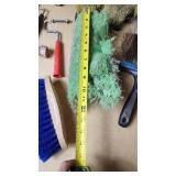 Lot of Painting and Cleaning Tools including Brushes and Rollers