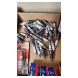 Mixed Brand Spark Plugs and Cleaner Lot including E3, AC Delco, and Champion