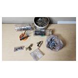 Assorted Hardware and Fasteners including Screws, Bolts, and Brackets