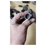 Assorted Vehicle Electrical Components and Accessories including Wiring Harnesses, Connectors, and Decorative Items