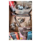 Assorted Automotive and Electrical Items including Engine Heater, Light Bulbs, and Wiring