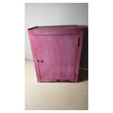 Red Metal Storage Cabinet with Shelving 22.5" tall