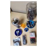 Assorted Automotive Parts with Edelbrock Pump and Accessories including PressureRiser Model and Prestone Flush 
