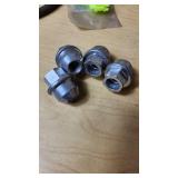 Assorted Automotive Parts Lot including Dorman Sending Unit Retainers, Autolite Spark Plugs, and Anti-Theft Door Lock Knobs