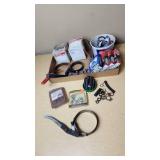 Assorted Automotive Parts and Tools including Nickson Exhaust Clamps and NAPA Off Road Lighting