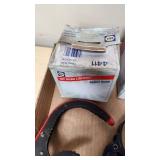 Assorted Automotive Parts and Tools including Nickson Exhaust Clamps and NAPA Off Road Lighting