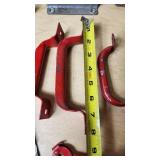 Lot of Hardware Items including Keyed T-Handle Lock, Hook & Plate Latch, and Metal Brackets