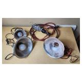 Metal Clamp Lights and Work Light with Extension Cord Lot