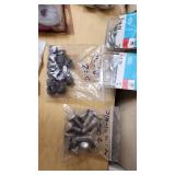 Assorted Hardware and Fasteners including Nylon Lock Nuts, Bolts, and Washers