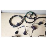 Assorted Automotive Electrical Components including Wiring Harnesses, Relays, and Connectors