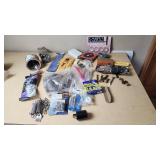 Assorted Hardware, Tools, and Accessories Lot Cabinet Locks, Drywall Anchors, Fly Ribbons and More