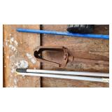 Hose reel and garden tools including hose reel, soil augers