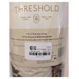 NEW THRESHOLD AREA RUG (BROWN & WHITE PATTERNED) 5’x7’