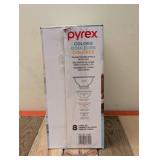 PYREX COLORS GLASS MIXING BOWLS WITH LIDS 8PC.