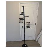 3-LIGHT INDUSTRIAL METAL CAGE FLOOR LAMP