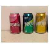 NEW ZEVIA ASSORTED FLAVORS ZERO SUGAR SODA 24PK.