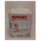 NEW HUGGIES SKIN ESSENTIALS 74 DIAPERS SIZE 2