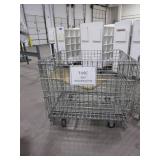 U-LINE, COLLAPSIBLE, WIRE CONTAINER WITH CASTERS