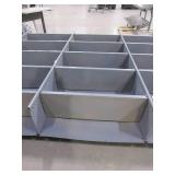 GRAY METAL SHELVING UNIT - TRIPLE WIDE