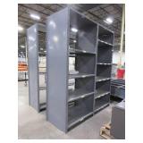GRAY METAL SHELVING UNITS- DOUBLE WIDE