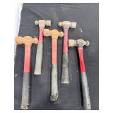 Lot of 5 Ball-Peen Hammers