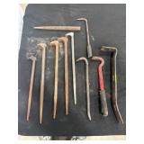 Assorted Pry Bars & Chisels
