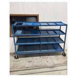 Blue Metal Rolling Storage Cart