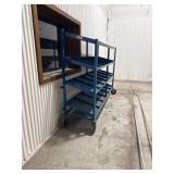 Blue Metal Rolling Storage Cart