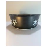 Vintage Pyrex "White on Charcoal" Snowflake Casserole Dish