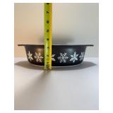 Vintage Pyrex "White on Charcoal" Snowflake Casserole Dish