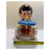 Vintage Disney Pinocchio & Cleo Fishbowl Cookie Jar by Treasure Craft.