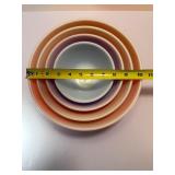 ULTRA RARE Vintage Pyrex "Reverse Primary" Nesting Mixing Bowl Set (4-Pc)  Red, Yellow, Orange, Blue Collector