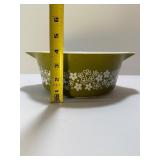 Vintage Pyrex "Crazy Daisy" Spring Blossom Green 3-Piece Casserole Dish Set (Model #473, 474-B, 475)