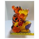 RARE Disney Winnie the Pooh & Tigger Friends Ceramic Cookie Jar Canister Westland Giftware Vtg