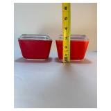 Vintage PYREX Primary Colors Refrigerator Dish Set (4 Pieces w/ Lids) – Red, Blue, Yellow