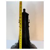 RARE Antique Cast Iron Cape Hatteras Lighthouse Doorstop - Original Paint & Patina - Early 20th C. American Folk Art