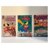 Vintage Underdog Comic Book Lot: Gold Key / Whitman #1, #19, #23 (1975-1979) Bronze Age. All comic books are bagged and boarded.