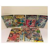RARE Marvel Captain America Comic Book Lot (7 issues) - Serpent Society, Red Skull, Black Crow - 1980s. All comic books are bagged and boarded.