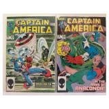 RARE Marvel Captain America Comic Book Lot (7 issues) - Serpent Society, Red Skull, Black Crow - 1980s. All comic books are bagged and boarded.