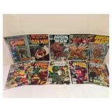 Lot of 10 The Invincible Iron Man Marvel Comics - Key Issues! War Machine Cameo, Doomquest. All comic books are bagged and boarded.
