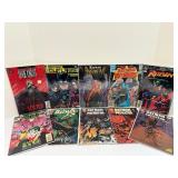 Vintage 10-Comic LOT: Batman Crossovers & Key Issues (Legends of the Dark Knight, Outsiders, Predator, Poison Ivy TPB). All comic books are bagged and boarded.