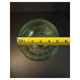 VTG 1920s-40s Green Depression Uranium Glass  Canister Jar and Plate.