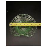 Vintage Uranium Vaseline Glass Lot: Fenton Open Weave Basket & Depression Era Ashtray (Glows UV)