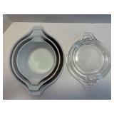 VINTAGE PYREX OLD ORCHARD 3-PIECE NESTING CASSEROLE SET WITH LIDS (1, 1.5, 2.5 QT)