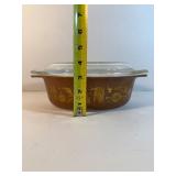 Vintage Pyrex Early American 2-Pc Set | #043 #045 Casseroles w/ Lid. The first Pyrex pattern to use  22K Gold.